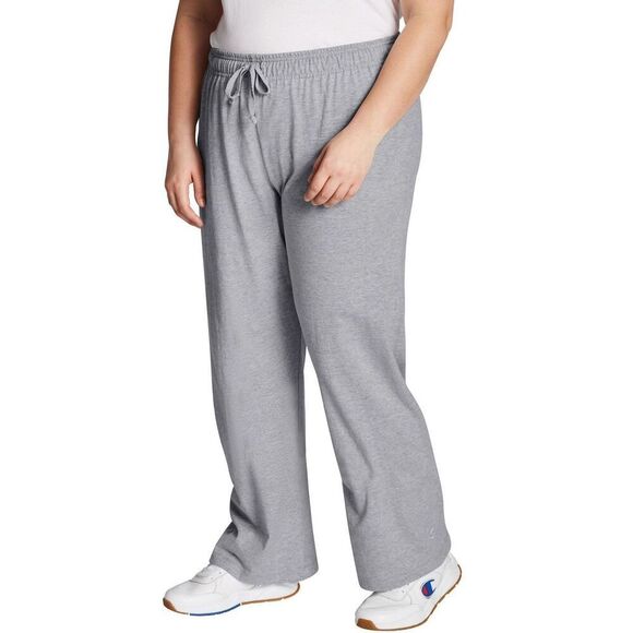 Women's Champion Jersey Pants, C Logo, 31.5" (Plus Size) Oxford Grey 2X - Picture 1 of 3